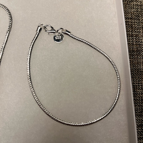 2002-AMT Two Piece Jewelry Set 925 Charm Stamped Necklace & Bracelet - Picture 13 of 13